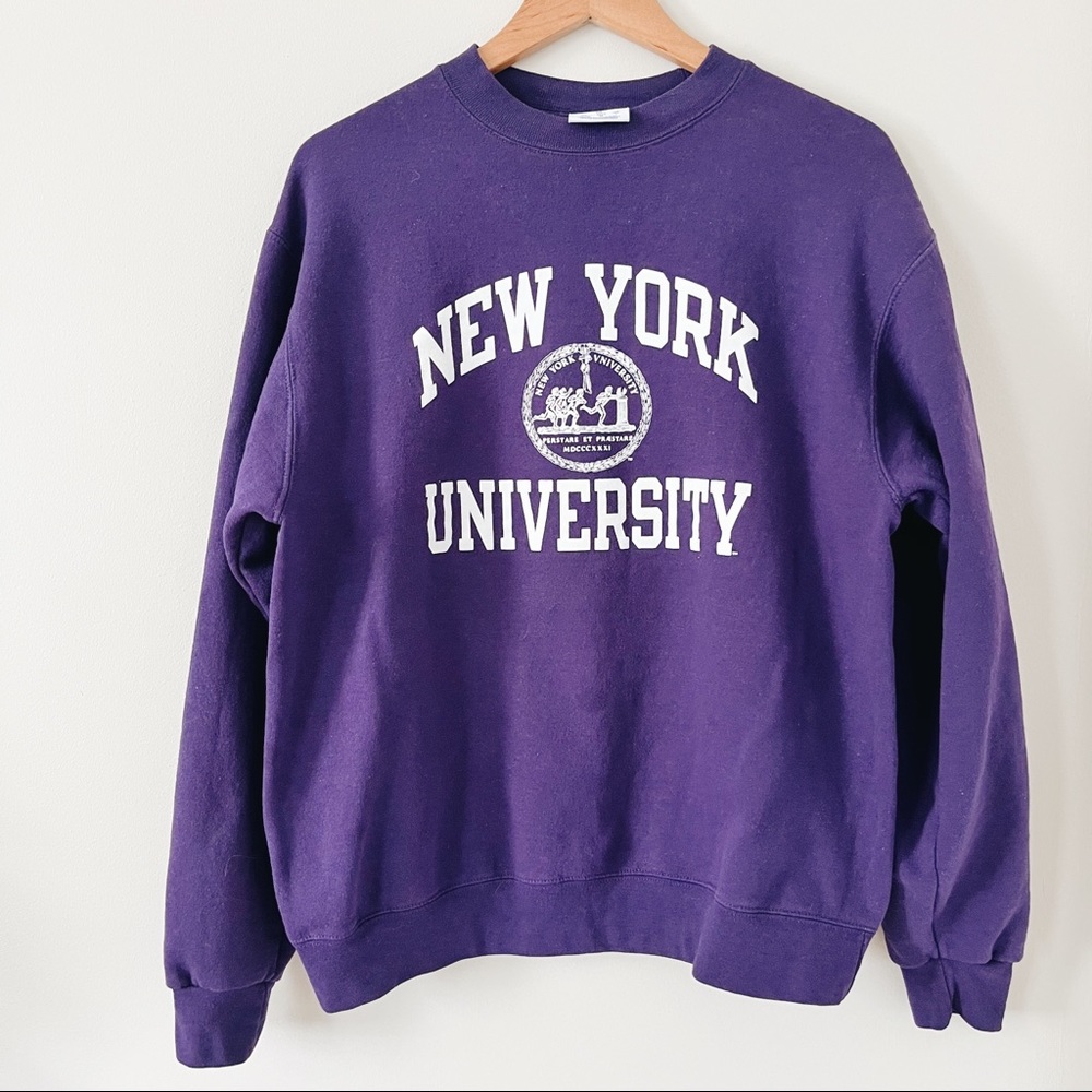 Champion | New York University Crewneck | Size M | Purple & White
